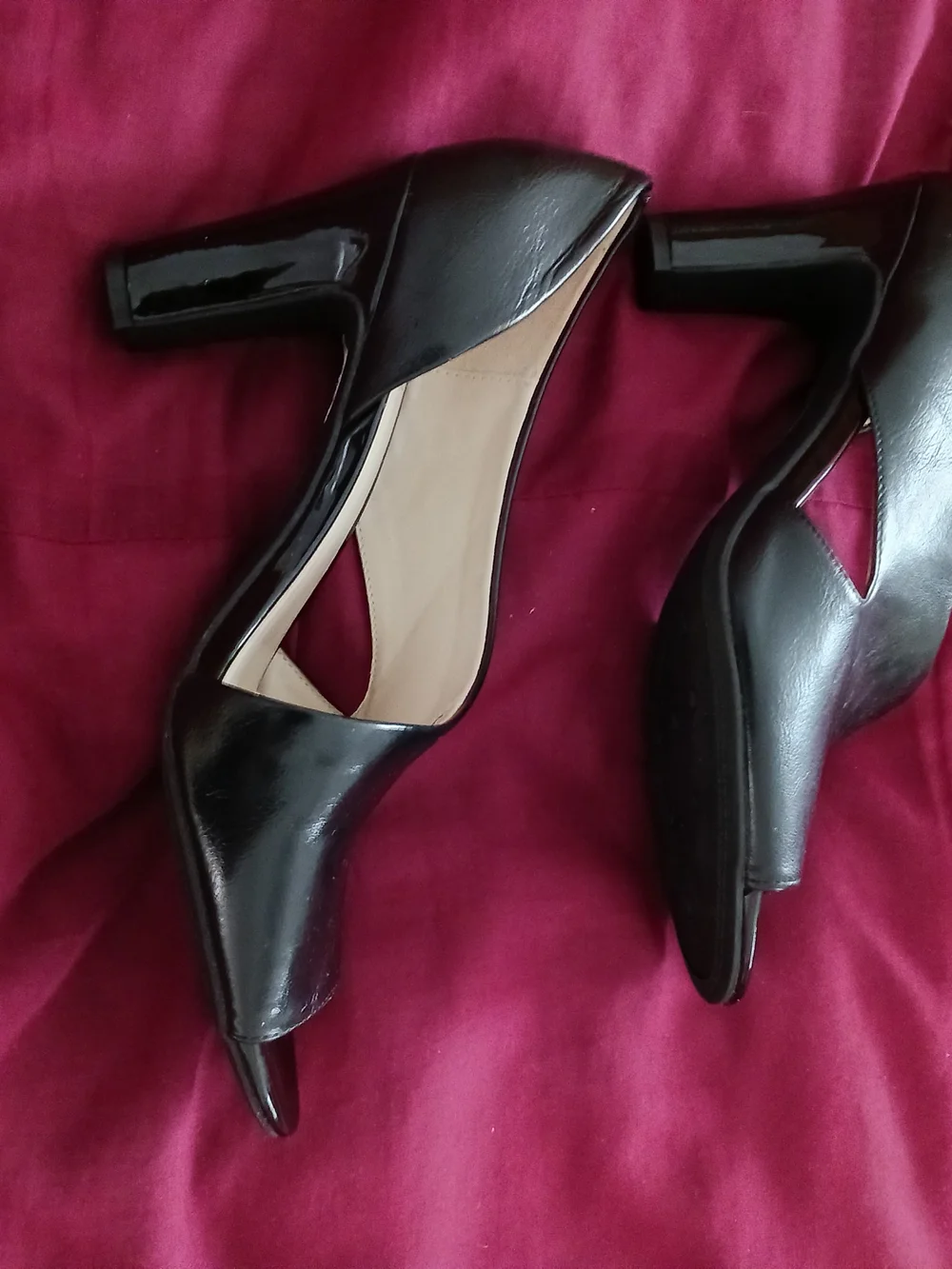 Life Stride Black Open-Toe Mid Heel Pumps - Caren- Simply Comfort - Picture 3 of 6